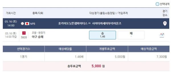일야 국야 2경기 픽 분석